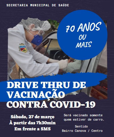 Governo Municipal fará Drive Thru para imunização contra Covid-19